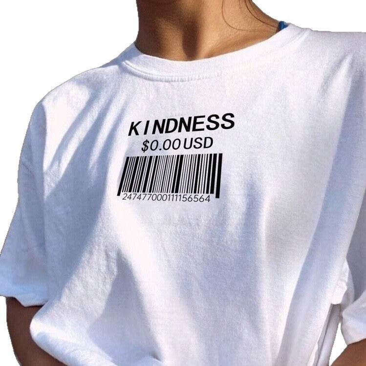Damen T-Shirt mit kreativem Barcode-Design R&B