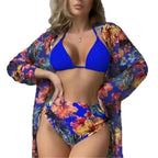 Damen Hochtaillierte Bikini-Set mit floralem Design R&B