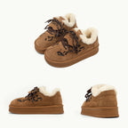 Damen modische Sneakers mit kuscheligem Innenfutter und tierischem Muster R&B