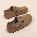 Damen Clogs aus weichem Wildleder mit verstellbarem Riemen R&B