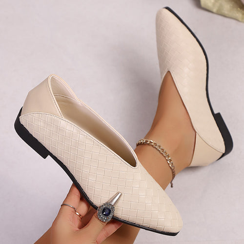 Damen geflochtene Slip-On Ballerinas R&B