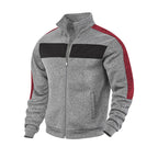 Herren Sportliche Fleecejacke mit hohem Kragen und reflektierenden Akzenten R&B