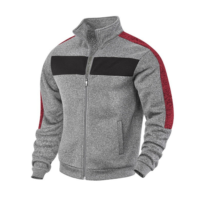 Herren Sportliche Fleecejacke mit hohem Kragen und reflektierenden Akzenten R&B