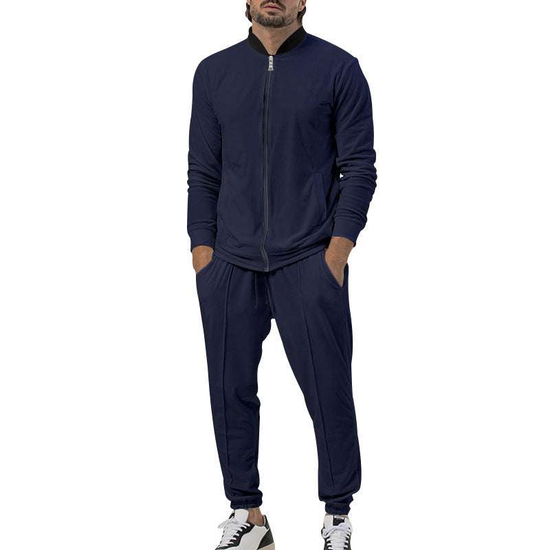 Herren sportliches Freizeit-Set mit durchgehendem Reißverschluss und elastischen Bündchen R&B
