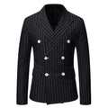 Herren elegante Doppelreiherjacke mit Nadelstreifen R&B