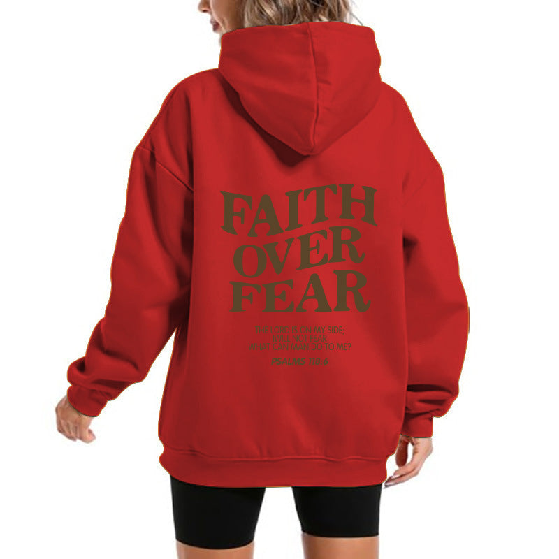Damen Kapuzensweater mit motivierendem Schriftzug und bequemem Schnitt R&B