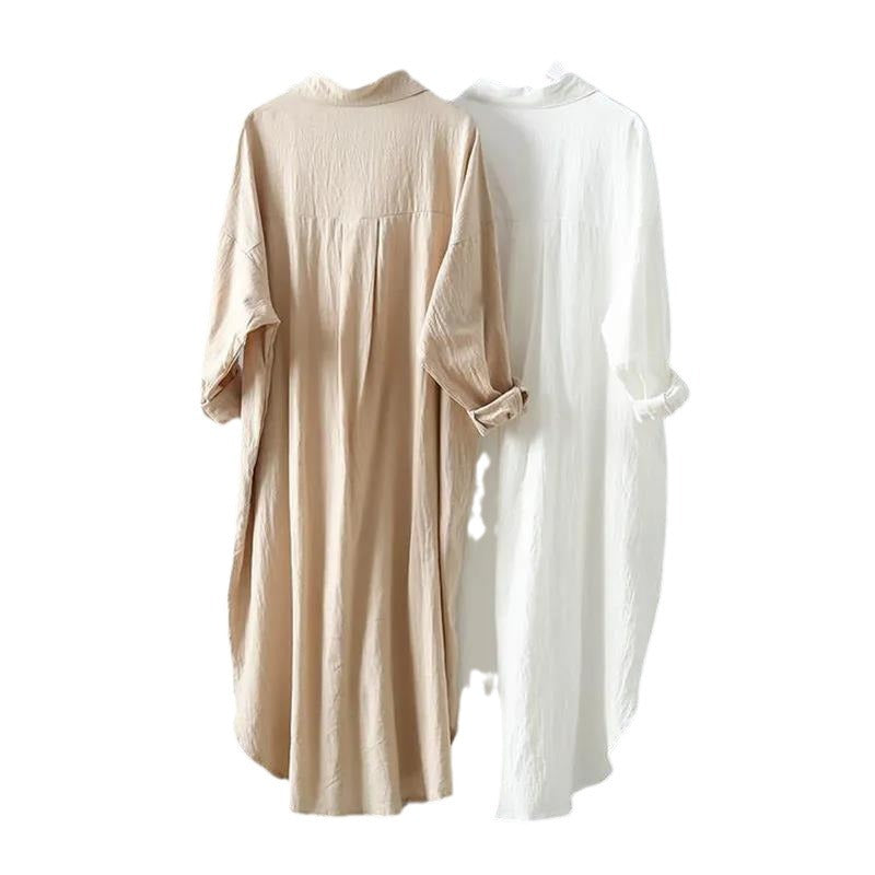 Damen oversized Blusenhemd in lässigem Schnitt mit Knopfleiste R&B