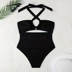 Damen Eleganter Einteiler Badeanzug mit Cut-Out-Details