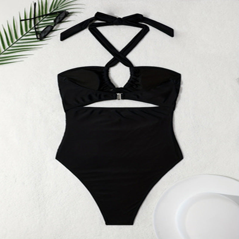 Damen Eleganter Einteiler Badeanzug mit Cut-Out-Details