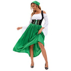 Damen nan Renaissance Dirndl Kostüm mit Schnürmieder und Carmenärmeln R&B