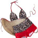 Damen Triangel-Bikini mit hochgeschnittenem Höschen und Animal-Print R&B