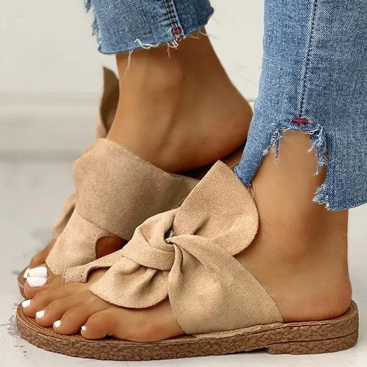 Damen Komfortable Sandalen mit dekorativem Knoten R&B