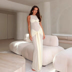 Damen Elegantes Maxikleid mit raffiniertem Wickel-Design und Transparenten Einsätzen R&B