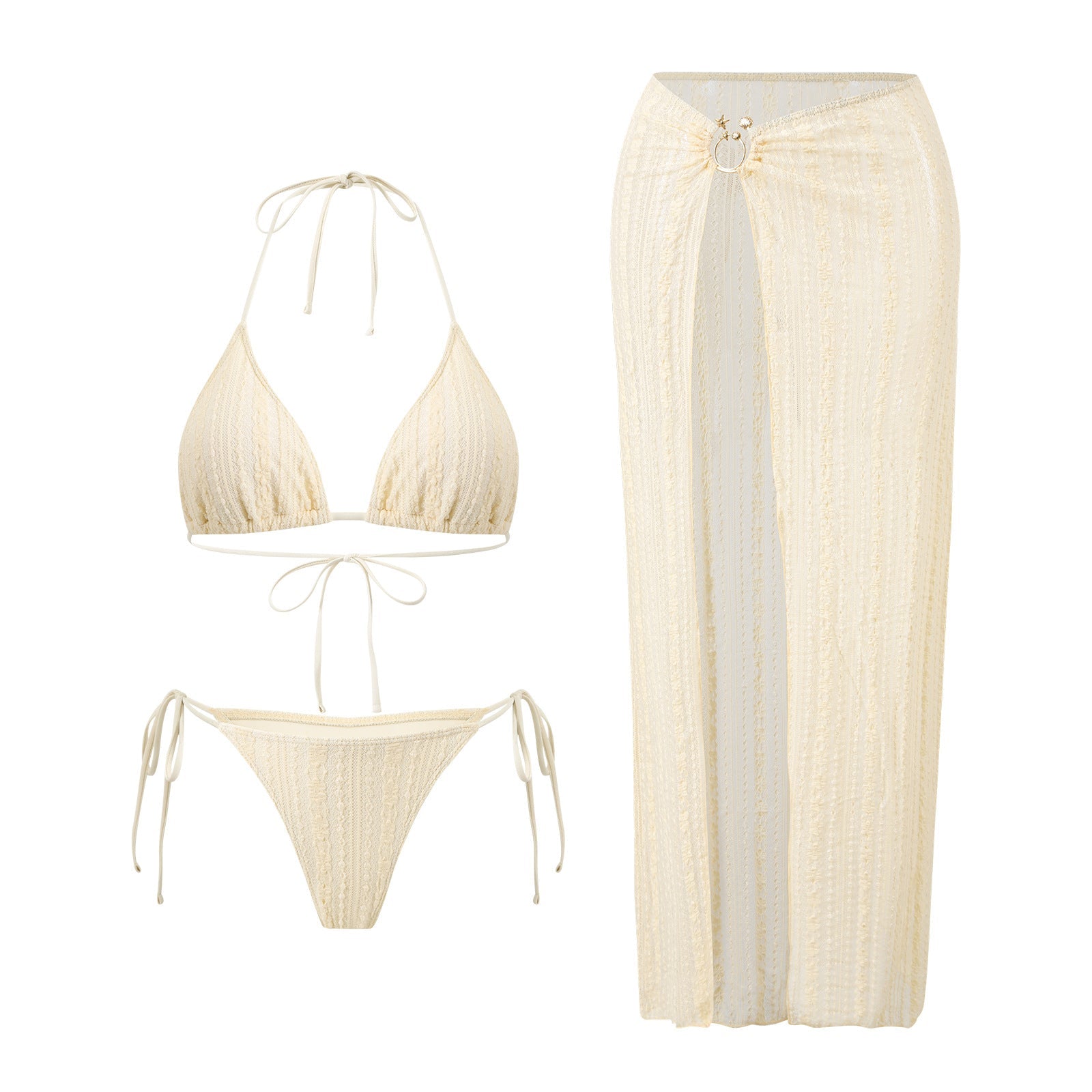 Damen Triangel-Bikini mit raffiniertem Wickelrock R&B