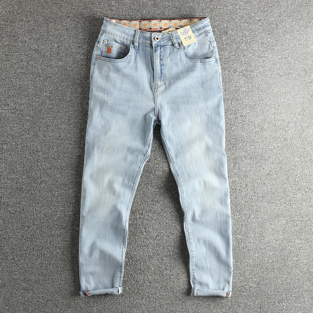 Damen Slim-Fit Jeans mit hohem Bund und Vintage-Effekt R&B
