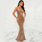 Damen Glamouröses Abendkleid mit schimmernden Pailletten im figurbetonten Design