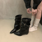 Damen Stiefel mit modischer Schnallenverzierung und schickem Cut-Out R&B