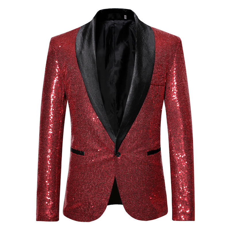 Herren eleganter Pailletten Blazer im modernen Schnitt R&B