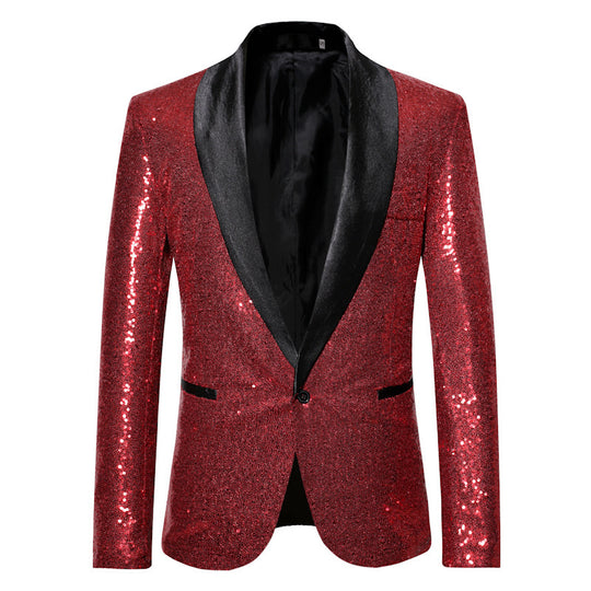 Herren eleganter Pailletten Blazer im modernen Schnitt R&B