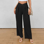 Damen Weit geschnittene Stoffhose mit eleganten Falten R&B