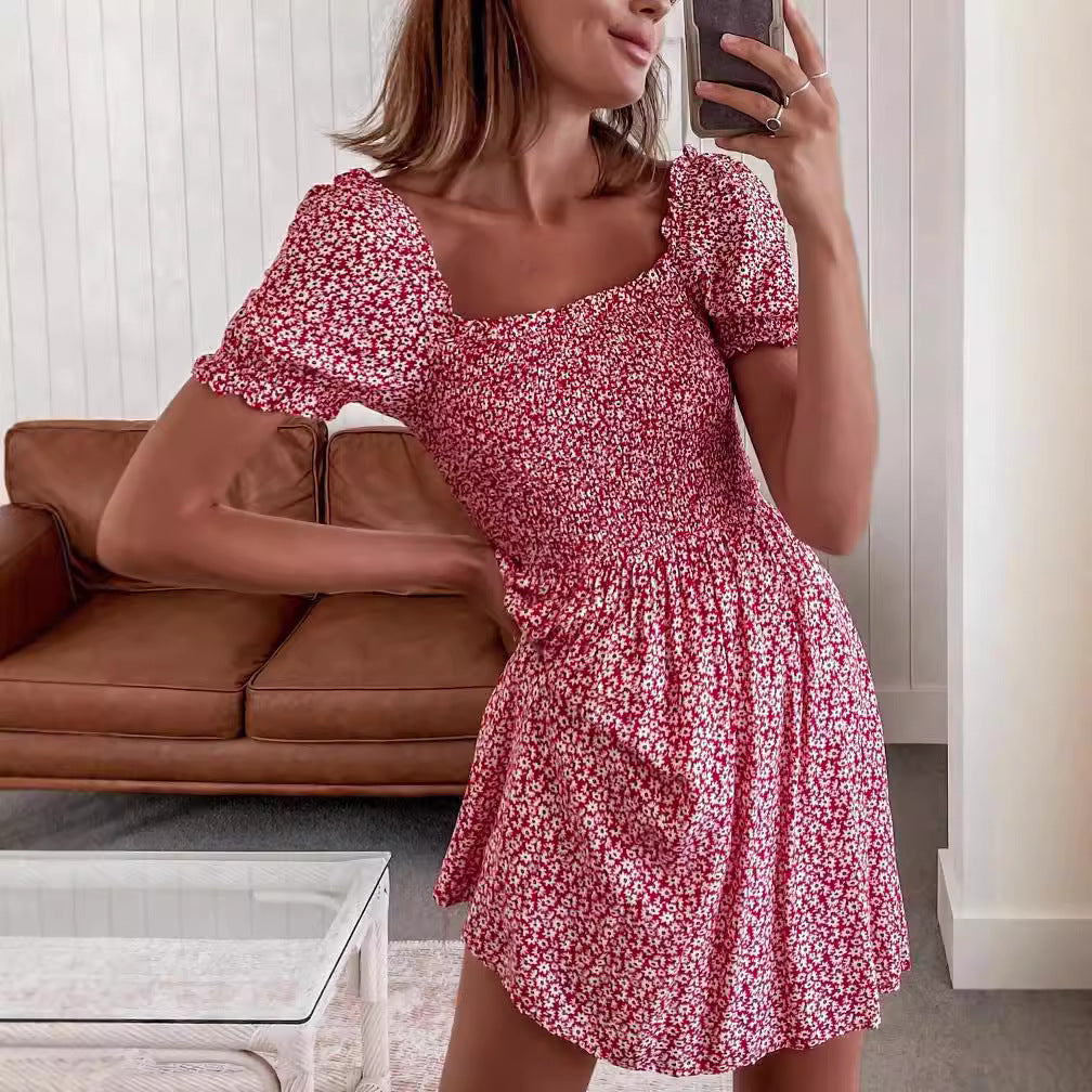 Damen Off-Shoulder Sommerkleid mit elastischem Oberteil und verspielten Rüschendetails R&B