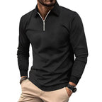 Herren hochwertiger Strickpullover mit Stehkragen und modischem Reißverschluss R&B