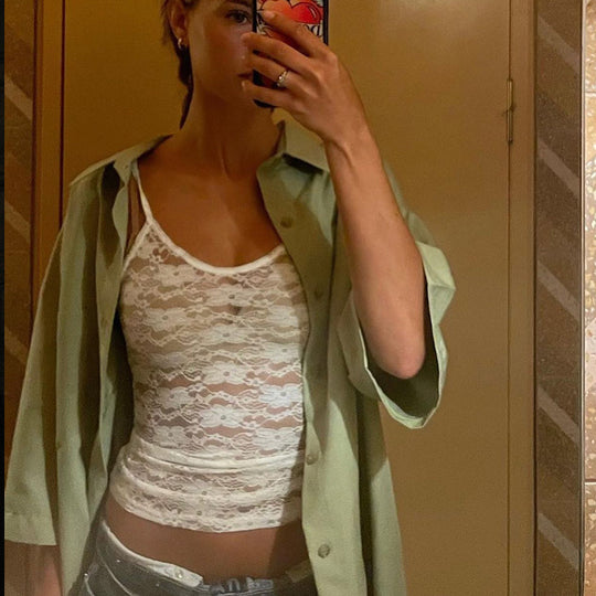 Damen Spitzenoberteil mit verführerischem Design und zarten Trägern R&B