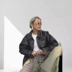 Damen modische Jacke mit trendigen Stickdetails und lässigem Schnitt R&B