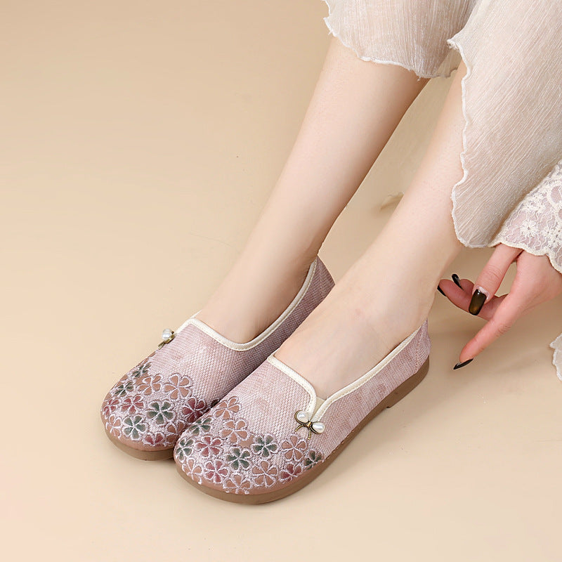 Damen Bequeme und modische Ballerinas mit feinem Blumenmuster R&B