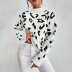 Damen modischer Pullover mit auffälligem Tiermuster und bequemer Passform R&B