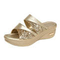 Damen Glitzernde Wedge-Pantoletten mit bequemer Sohle und modernem Design