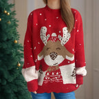 Damen Pullover mit festlichem Rentier-Motiv und himmlischem Design R&B