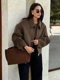 Damen Kapuzenjacke im Vintage-Stil mit oversized Schnitt und Reißverschluss R&B