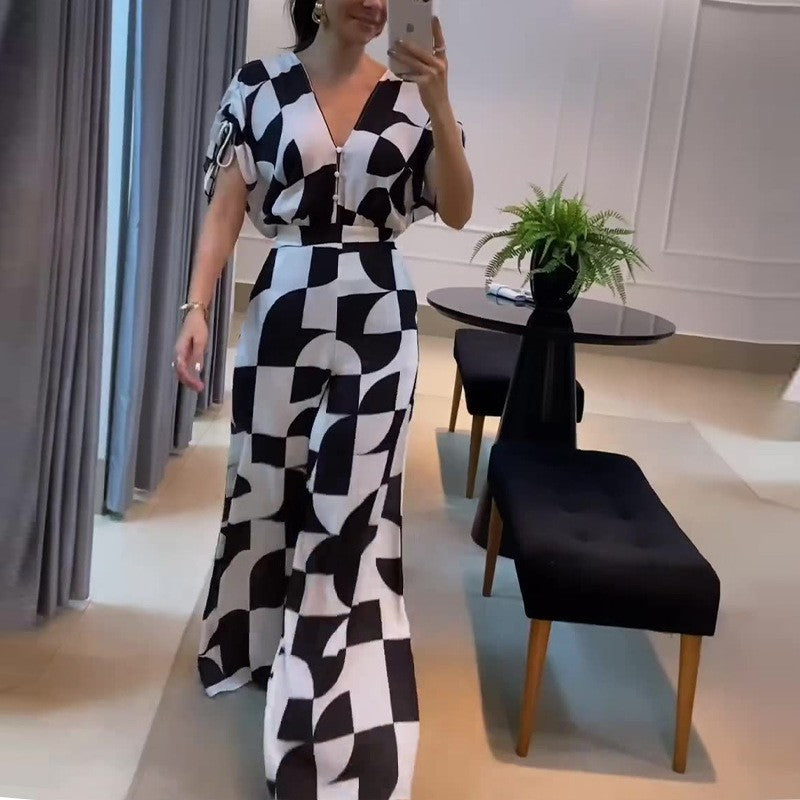 Damen Langes Maxikleid mit grafischem Muster und Raffung R&B