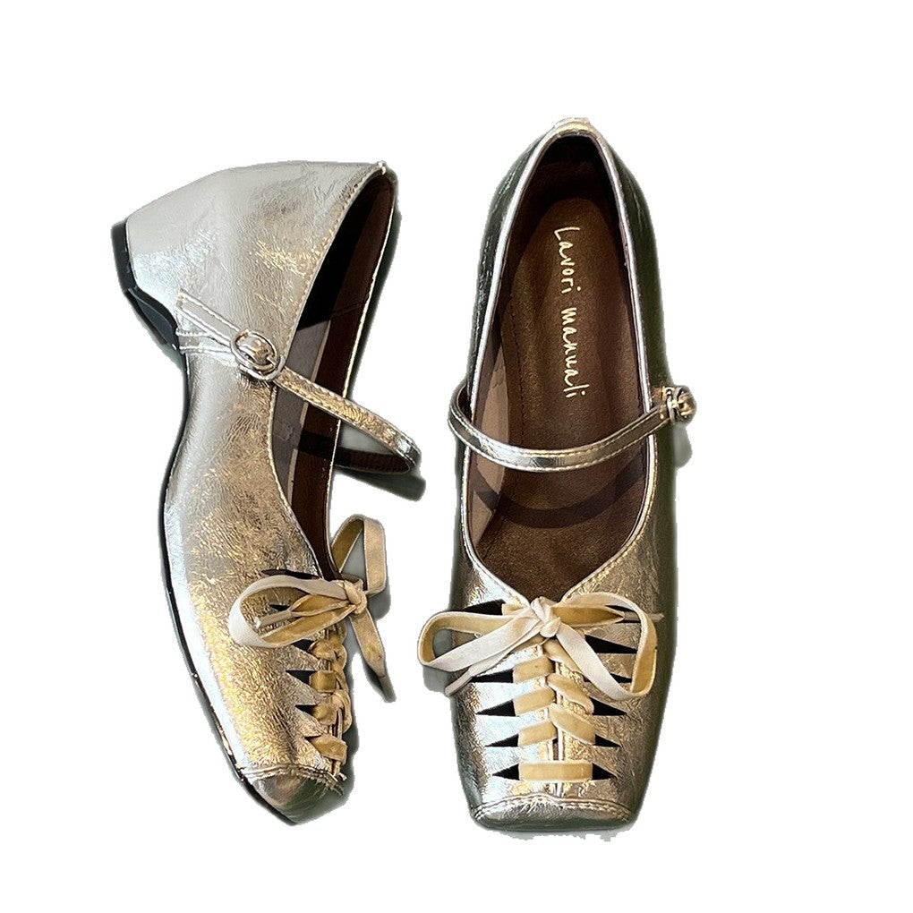 Damen elegante Schnür-Ballerinas mit Riemchen R&B
