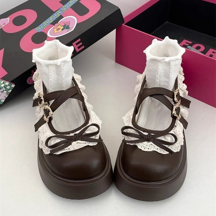 Damen Plattform-Sandalen mit verspieltem Spitzendetail und elegantem Riemenverschluss R&B