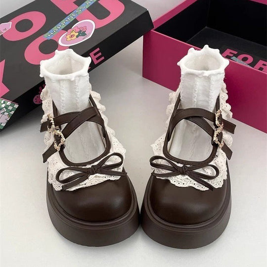 Damen Plattform-Sandalen mit verspieltem Spitzendetail und elegantem Riemenverschluss R&B