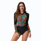 Damen Surfanzug mit langem Arm und stylischem geometrischem Design R&B