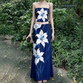 Damen Elegantes Maxi-Kleid mit floralem Design und Taillierung R&B