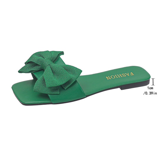 Damen Elegante Slipper mit großzügigem Schleifenverzierungen und glattem Obermaterial R&B