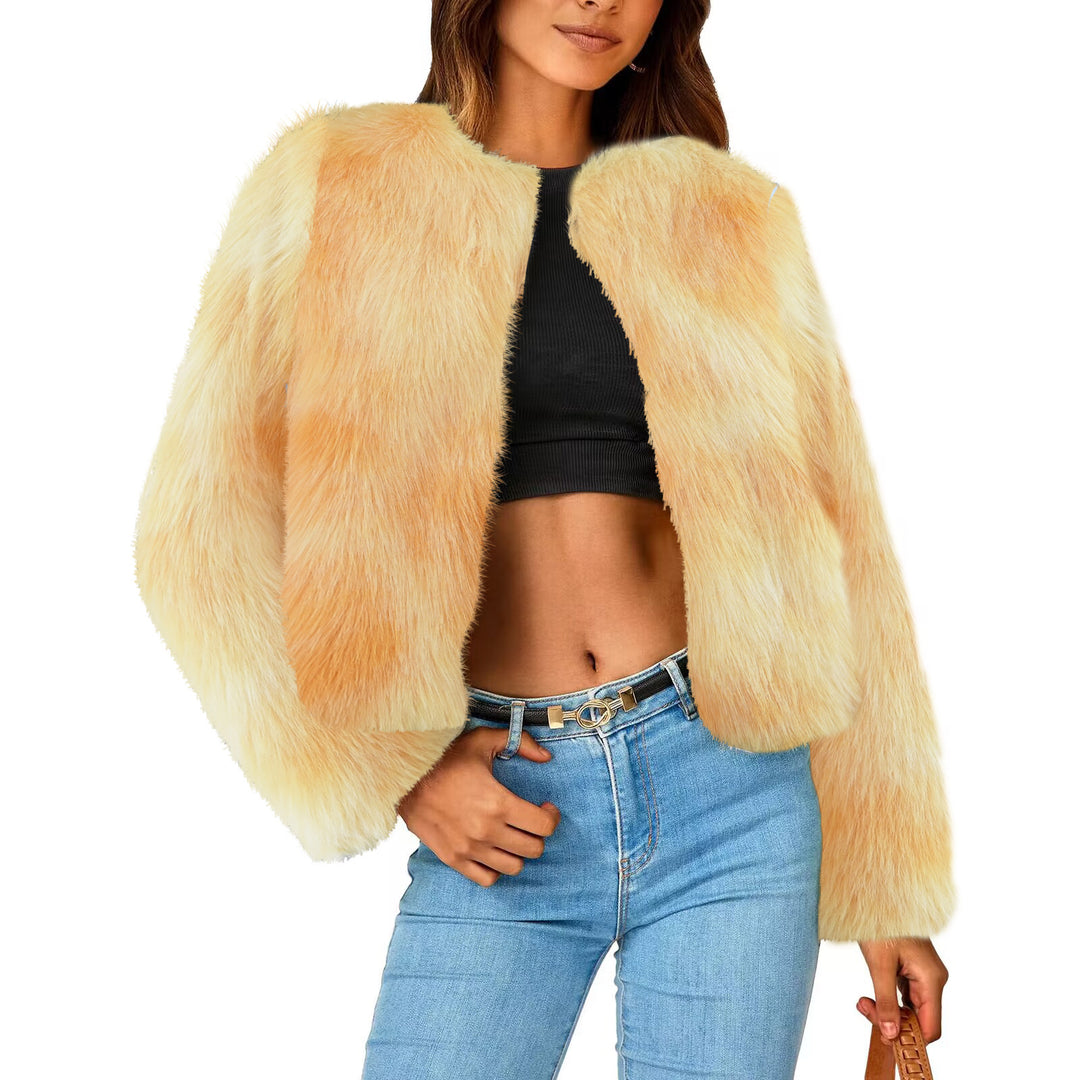 Damen Luxus Kunstpelz Jacke mit eleganten Details R&B