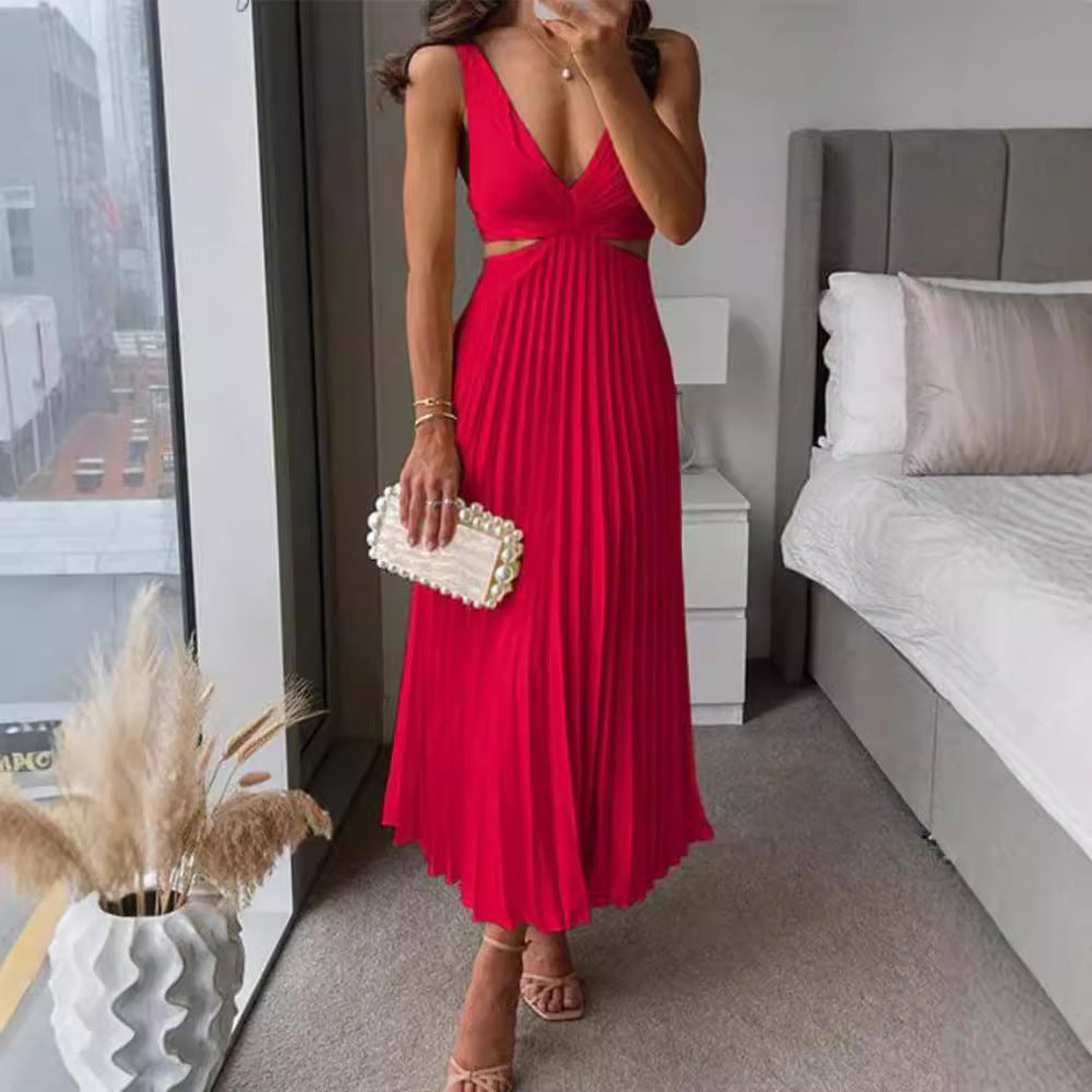 Damen Elegant gefaltetes Abendkleid R&B