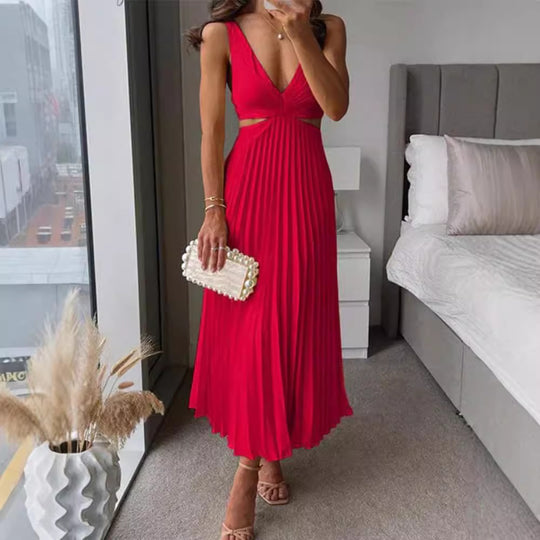 Damen Elegant gefaltetes Abendkleid R&B