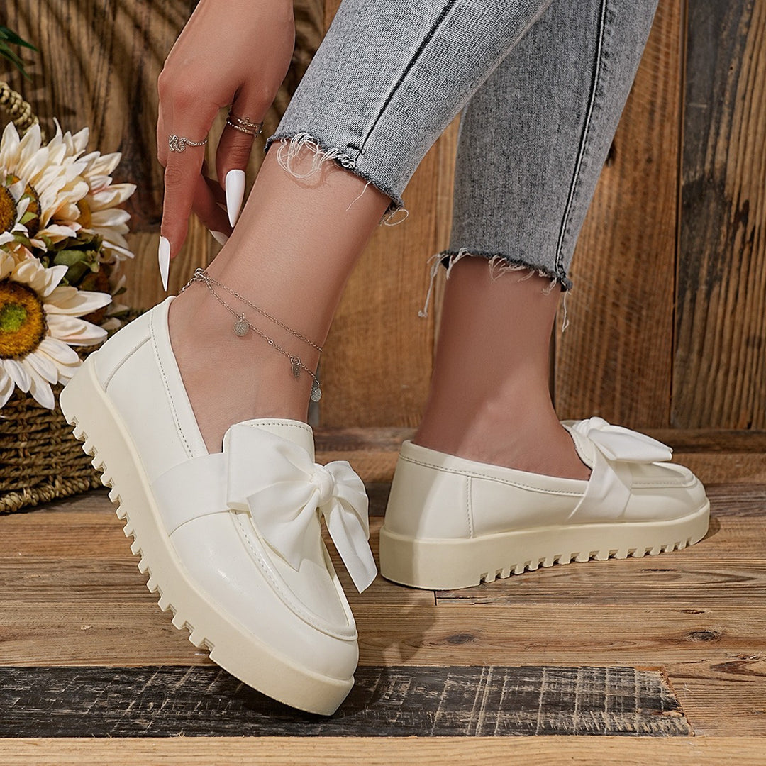 Damen Loafers mit dekorativem Schleifen-Design und rutschfester Sohle R&B