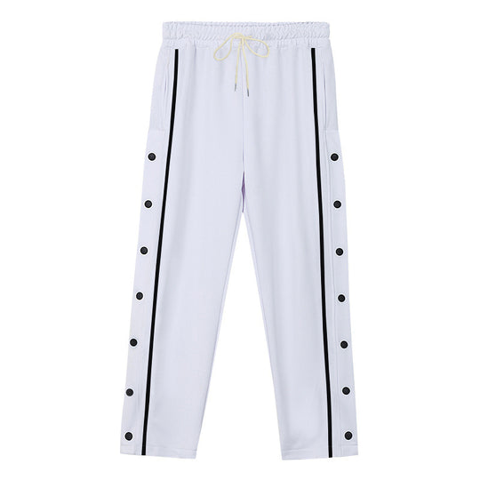 Unisex nan leichte Sport-Trainingshose mit Druckknopfleiste und elastischem Kordelbund R&B