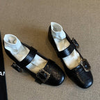 Damen elegante Ballerinas mit dekorativen Schnallen R&B