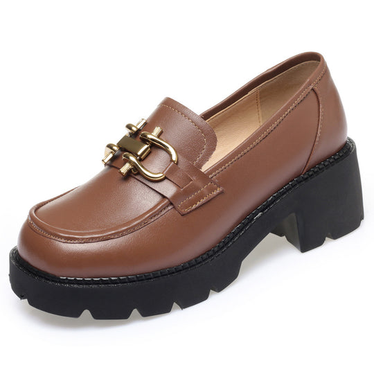 Damen Elegante Mokassins mit modischem Schmuckdetail und rutschfestem Blockabsatz R&B