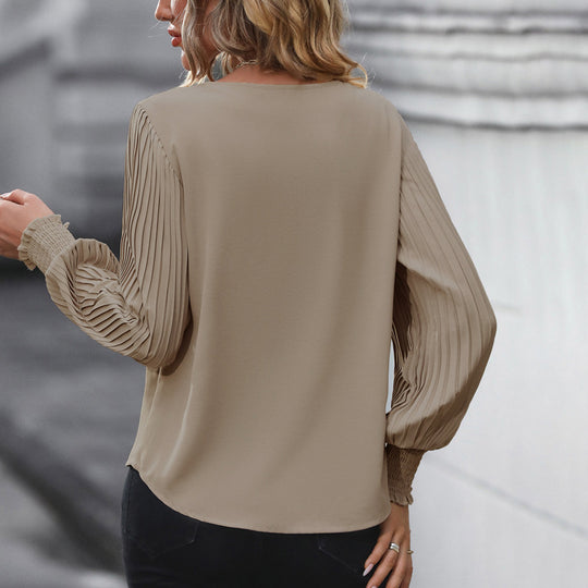 Damen Elegantes Blusenshirt mit Plisseé-Ärmeln R&B