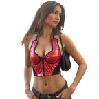 Damen Sportliches Cropped Top mit Reißverschluss und modischem Design R&B