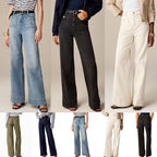 Damen Weite Jeans mit modischem Saum